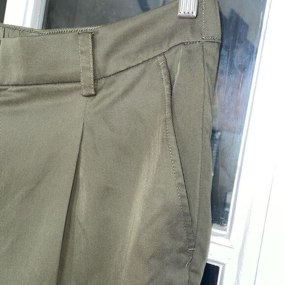 Loft olive green soft pleated draped slacks casual pants new with tags size 6 - Picture 4 of 14